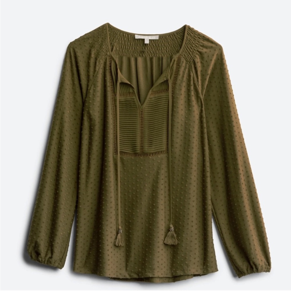 Daniel Rainn Olive Textured Blouse
